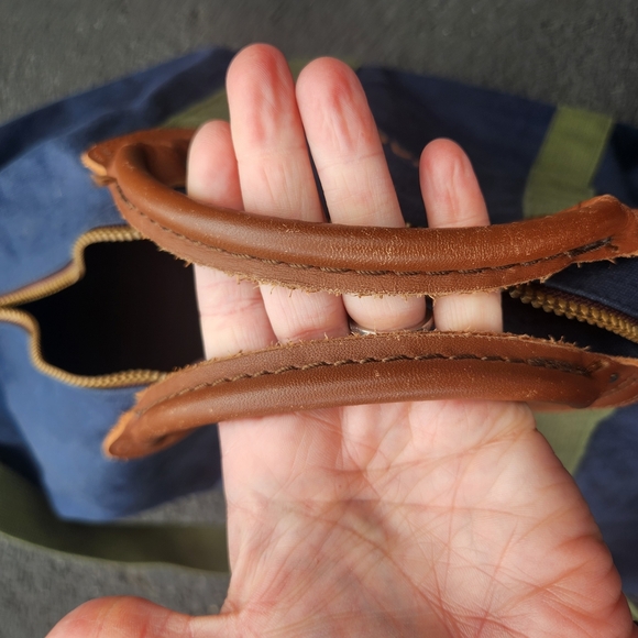 L.L. Bean Vintage Large Blue and Green Canvas  Duffle Bag - Picture 6 of 12